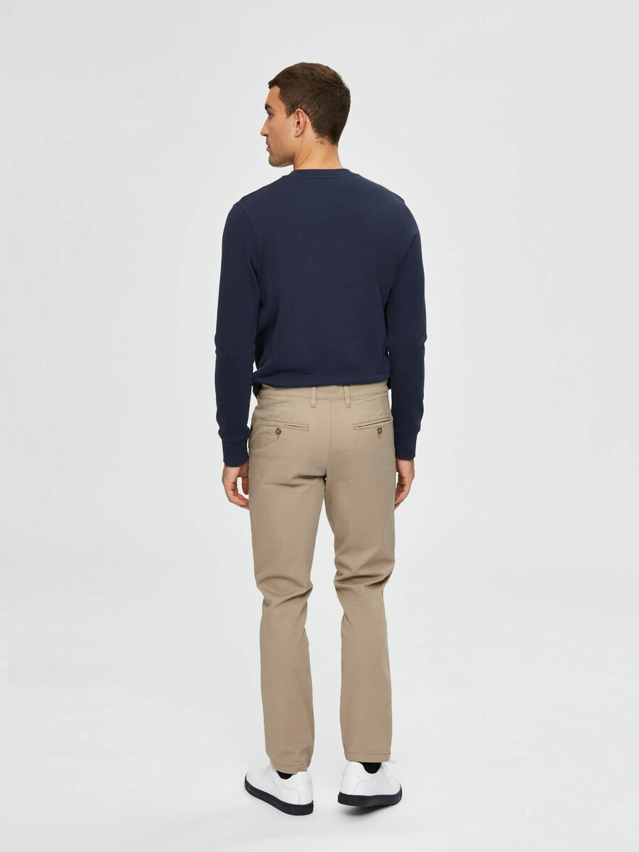 Selected SLIM FIT CHINOS, Greige, highres - 16074054_Greige_004.jpg