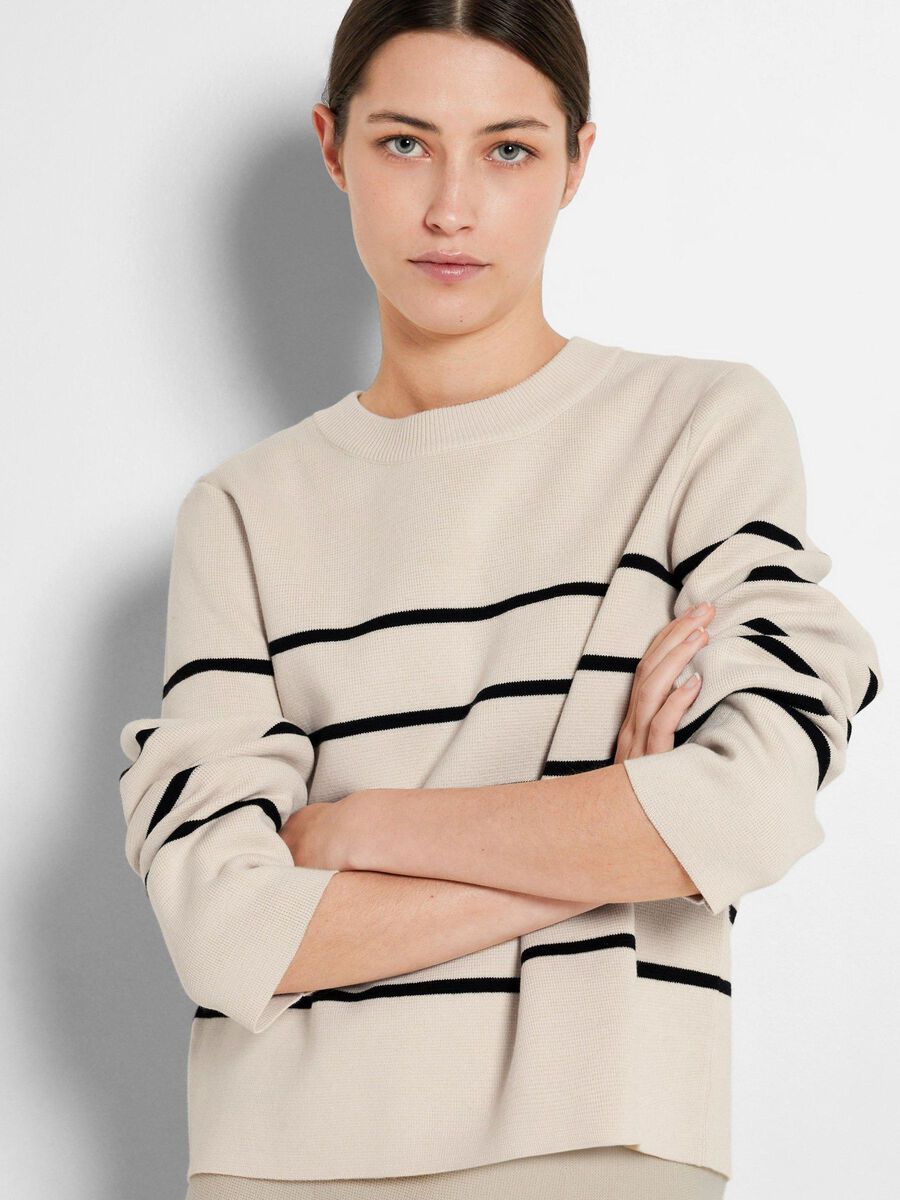 Selected LANGÄRMELIGER BAUMWOLL STRICKPULLOVER, Birch, highres - 16091238_Birch_1077923_008.jpg