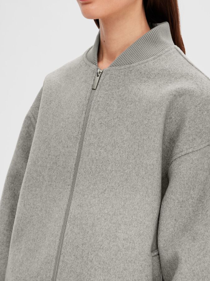 OVERSIZED BOMBER JACKET | Grey | SELECTED FEMME® 