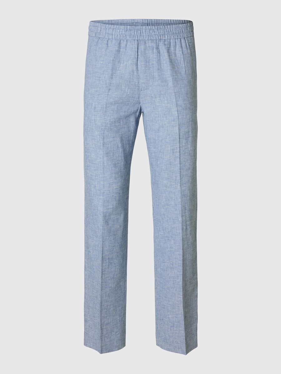 Selected LIN MÉLANGÉ PANTALON DE COSTUME, Light Blue, highres - 16093871_LightBlue_001.jpg