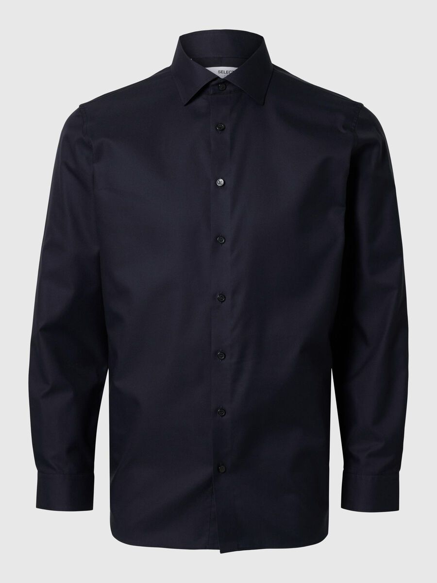 Selected 100% COTTON SLIM FIT SHIRT, Sky Captain, highres - 16096543_SkyCaptain_001.jpg