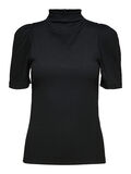 Selected TEJIDO PIQUÉ BLUSA DE MANGA CORTA, Black, highres - 16082656_Black_001.jpg