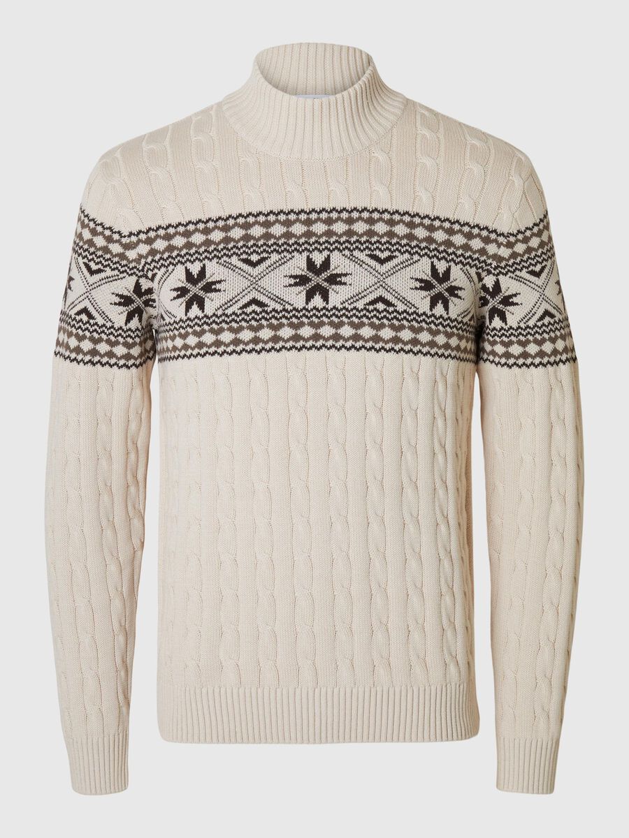 Selected HIGH NECK CHRISTMAS JUMPER, Bone White, highres - 16081554_BoneWhite_889028_001.jpg