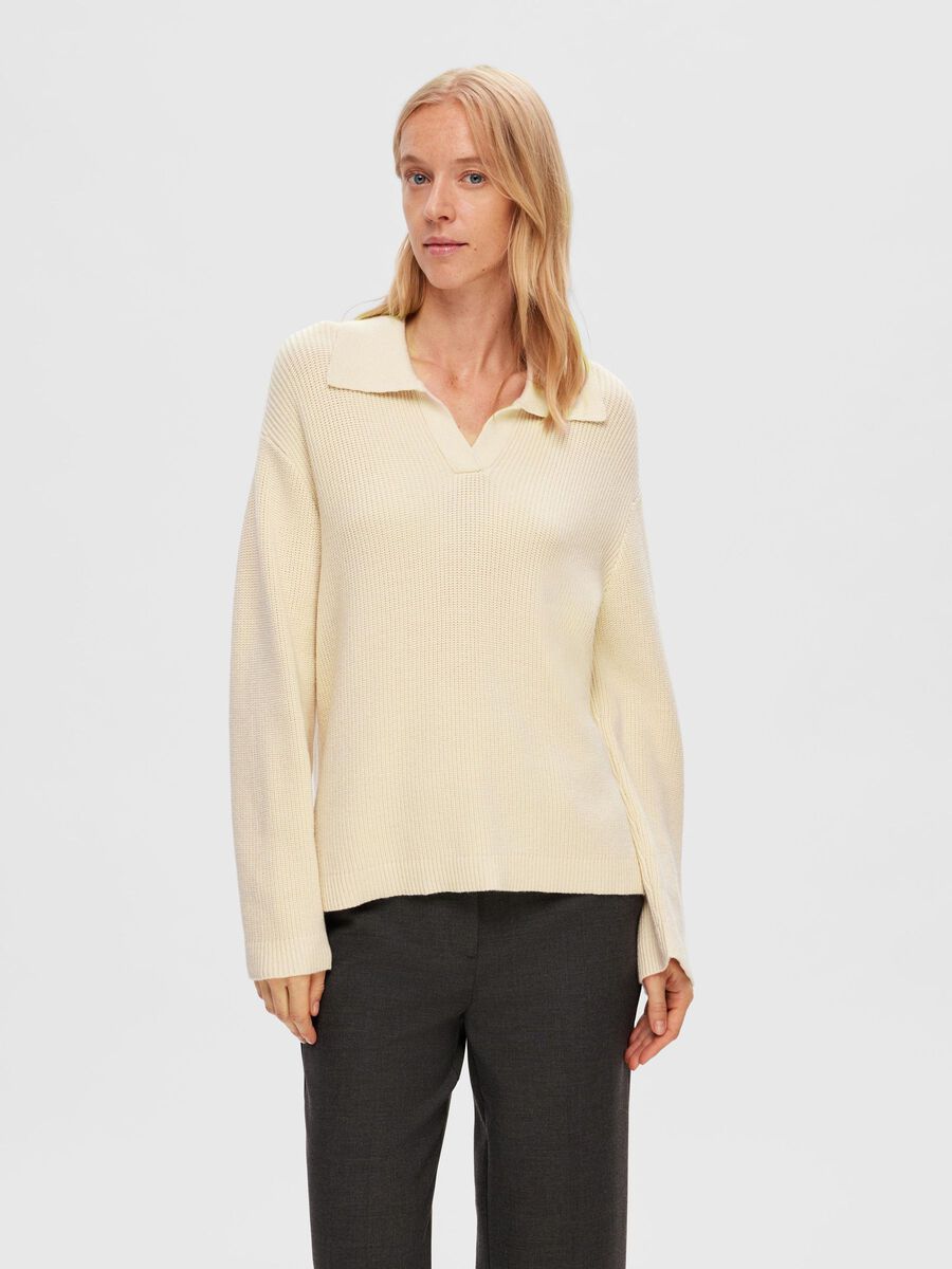 Selected KNITTED PULLOVER, Birch, highres - 16091361_Birch_003.jpg
