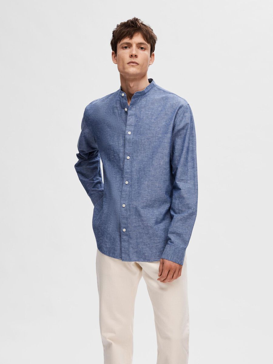 Selected LONG-SLEEVED SHIRT, Medium Blue Denim, highres - 16079054_MediumBlueDenim_003.jpg