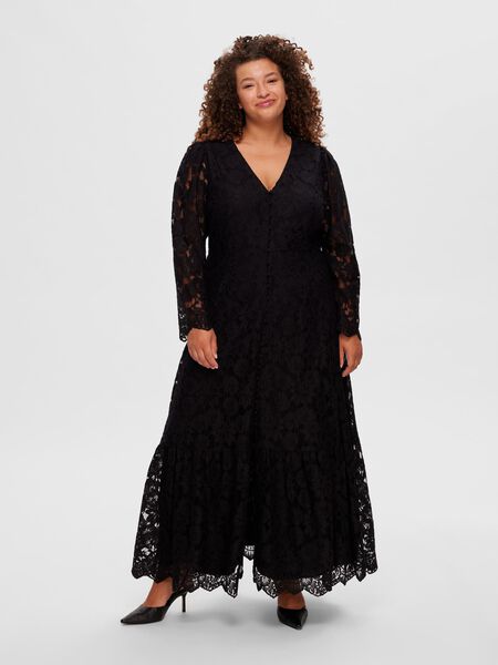 Selected LACE MAXI DRESS, Black, highres - 16091525_Black_002.jpg