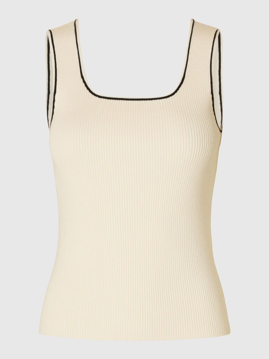 Selected SLEEVELESS KNITTED TOP, Snow White, highres - 16097531_SnowWhite_1185097_001.jpg