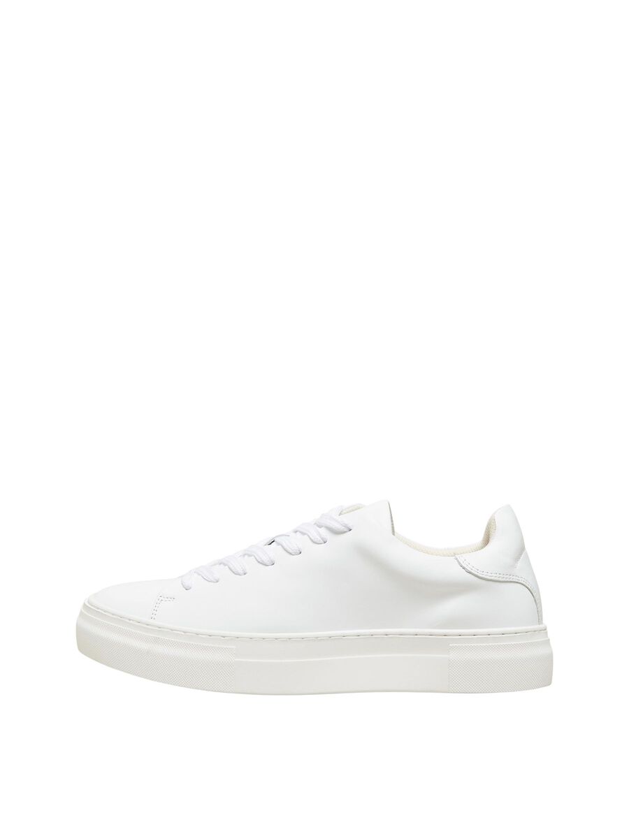 Selected LEATHER TRAINERS, White, highres - 16081298_White_001.jpg