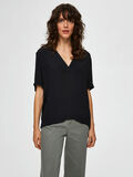 Selected V-NECK - SHORT SLEEVED TOP, Black, highres - 16070974_Black_003.jpg