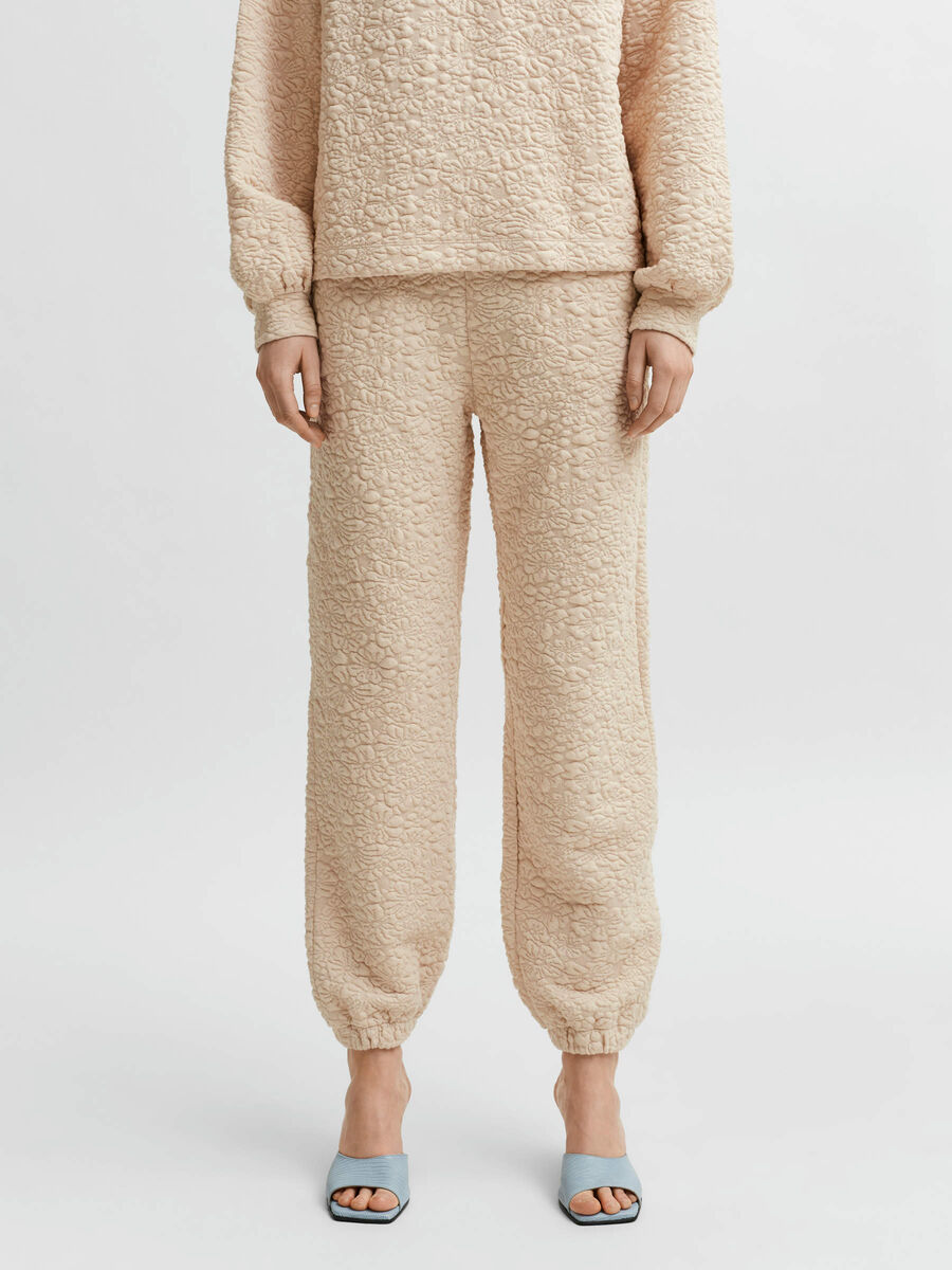 Selected IMPRIMÉ FLORAL TEXTURÉ JOGGING EN MOLLETON, Sandshell, highres - 16078315_Sandshell_003.jpg