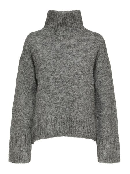 Selected HIGH-NECK PULLOVER, Light Grey Melange, highres - 16086550_LightGreyMelange_001.jpg