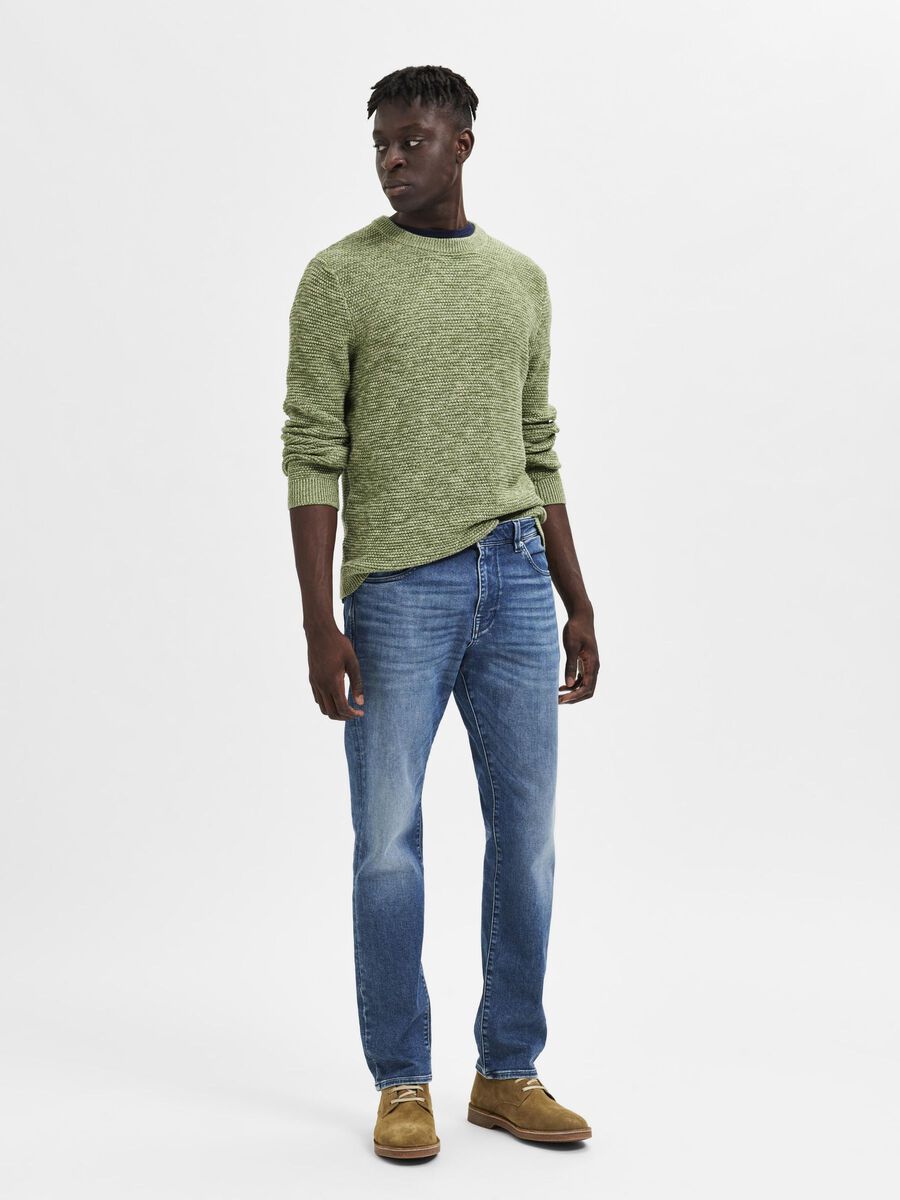 Selected CREW NECK KNITTED PULLOVER, Vineyard Green, highres - 16059390_VineyardGreen_989160_005.jpg