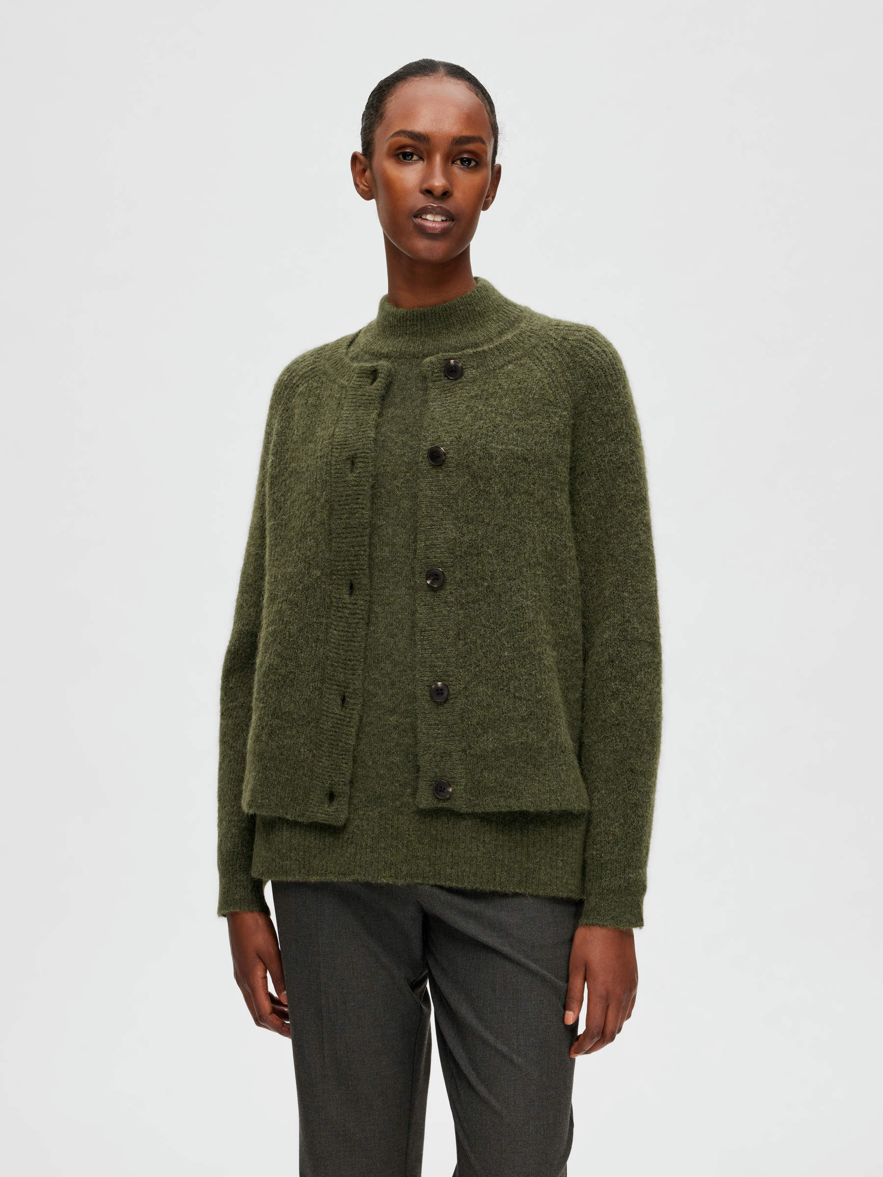 Green PETITE ALPACA CARDIGAN | Selected®