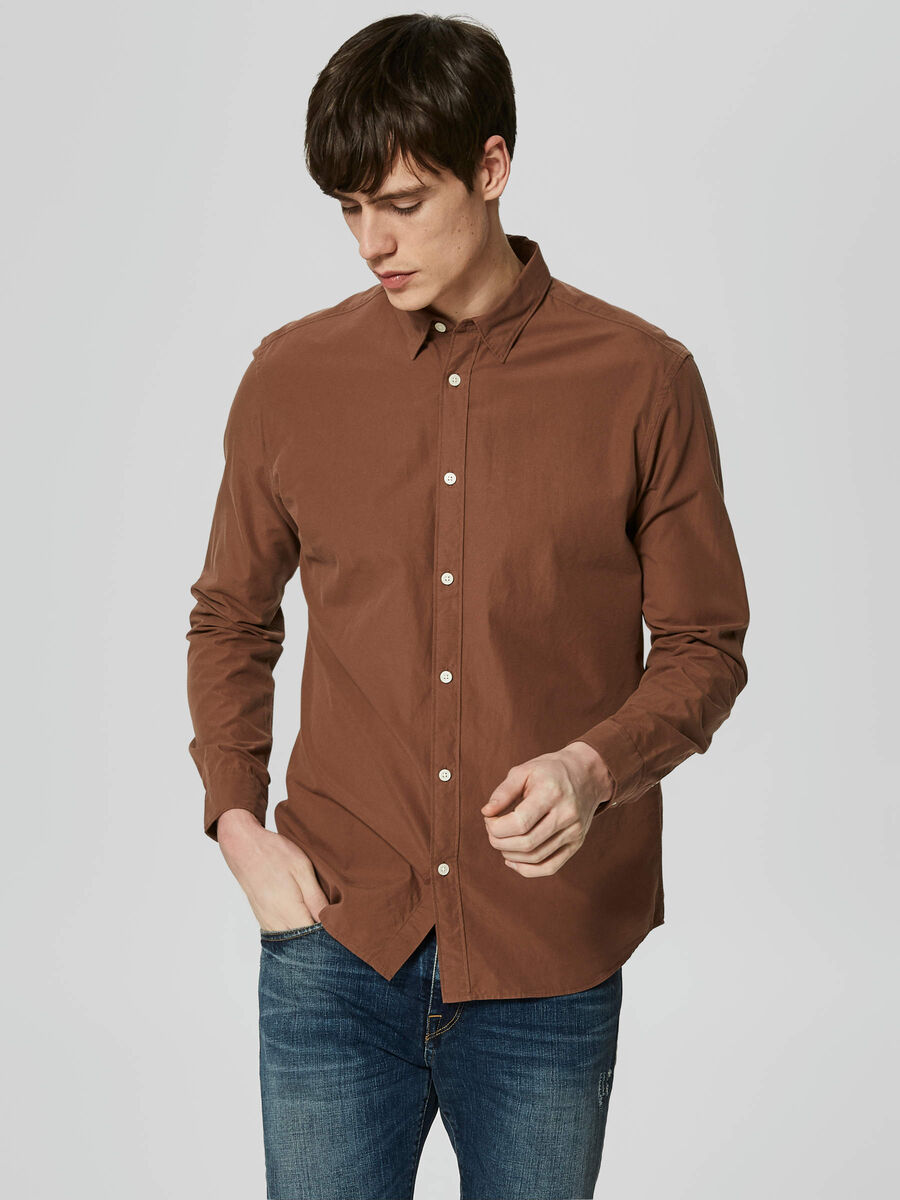 Selected SLIM FIT - CAMISA, Cocoa Brown, highres - 16058644_CocoaBrown_003.jpg