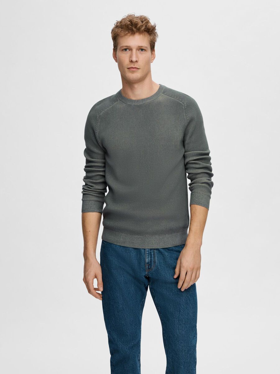 Selected CREW NECK BAUMWOLL PULLOVER, Stormy Weather, highres - 16092668_StormyWeather_1092612_003.jpg