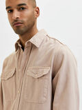 Selected LOOSE FIT OVERSHIRT, Fawn, highres - 16084042_Fawn_006.jpg