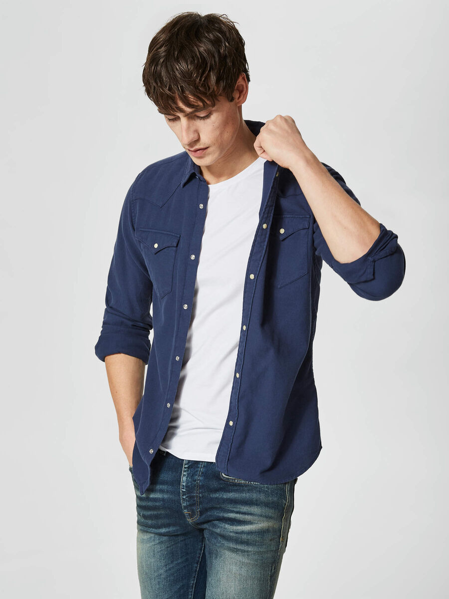 Selected SLIM FIT - DENIM SHIRT, Mood Indigo, highres - 16059024_MoodIndigo_003.jpg