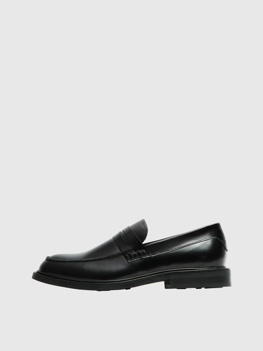 Selected LEATHER LOAFERS, Black, highres - 16094711_Black_001.jpg