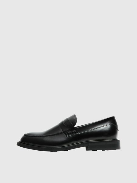 Selected LEATHER LOAFERS, Black, highres - 16094711_Black_001.jpg
