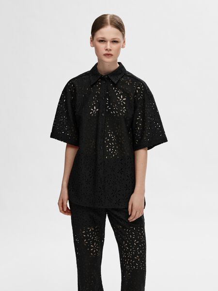 Selected OVERSIZED LACE SHIRT, Black, highres - 16093171_Black_003.jpg