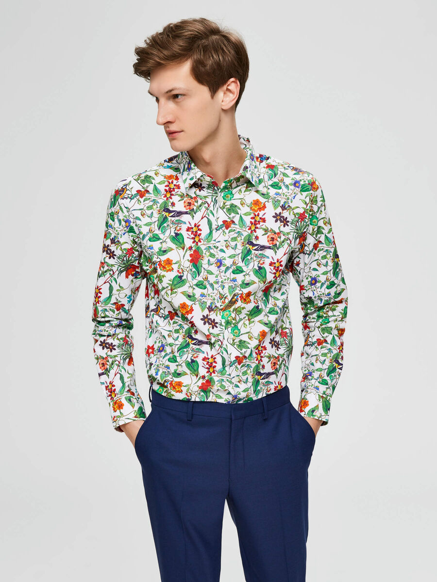 Selected SLIM FIT BLUMENPRINT HEMD, Bright White, highres - 16071995_BrightWhite_734102_003.jpg