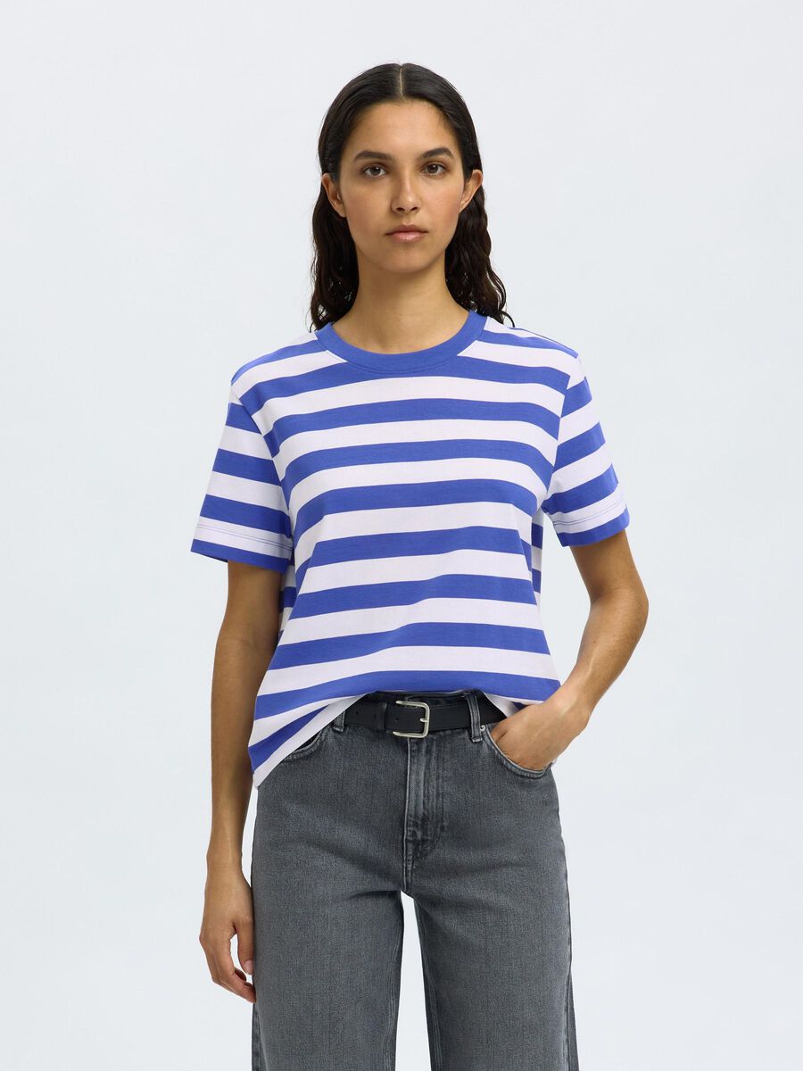 Selected STRIPED BOXY FIT T-SHIRT, Dazzling Blue, highres - 16087918_DazzlingBlue_1008969_003.jpg