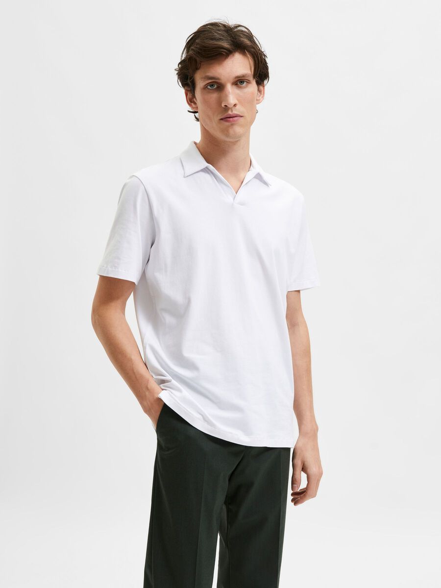 Selected MANCHES COURTES POLO, Bright White, highres - 16083385_BrightWhite_003.jpg