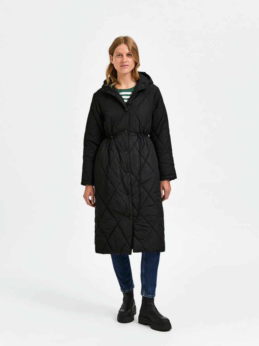 Selected MATELASSÉ MANTEAU, Black, highres - 16085075_Black_005.jpg