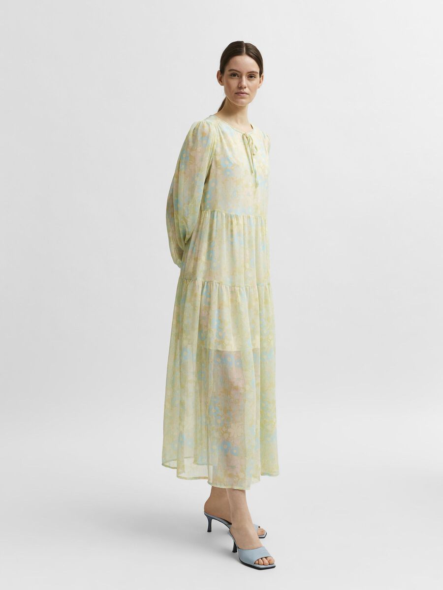 Selected PASTEL FLORAL PRINT PRAIRIE DRESS, Young Wheat, highres - 16079013_YoungWheat_845845_003.jpg