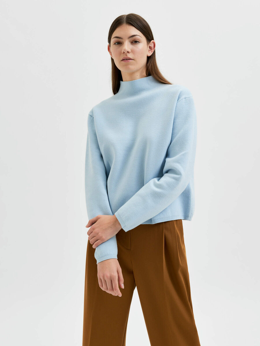 Selected DE CORTE BOXY Y LARGO CROPPED - JERSEY, Cashmere Blue, highres - 16075483_CashmereBlue_003.jpg