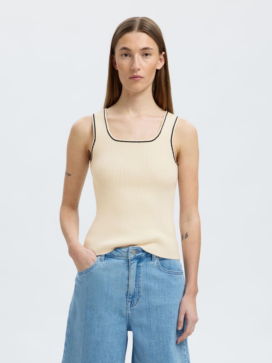 Selected SLEEVELESS KNITTED TOP, Snow White, highres - 16097531_SnowWhite_1185097_003.jpg