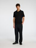 Selected 100% COTTON KNITTED POLO SHIRT, Black, highres - 16096390_Black_005.jpg
