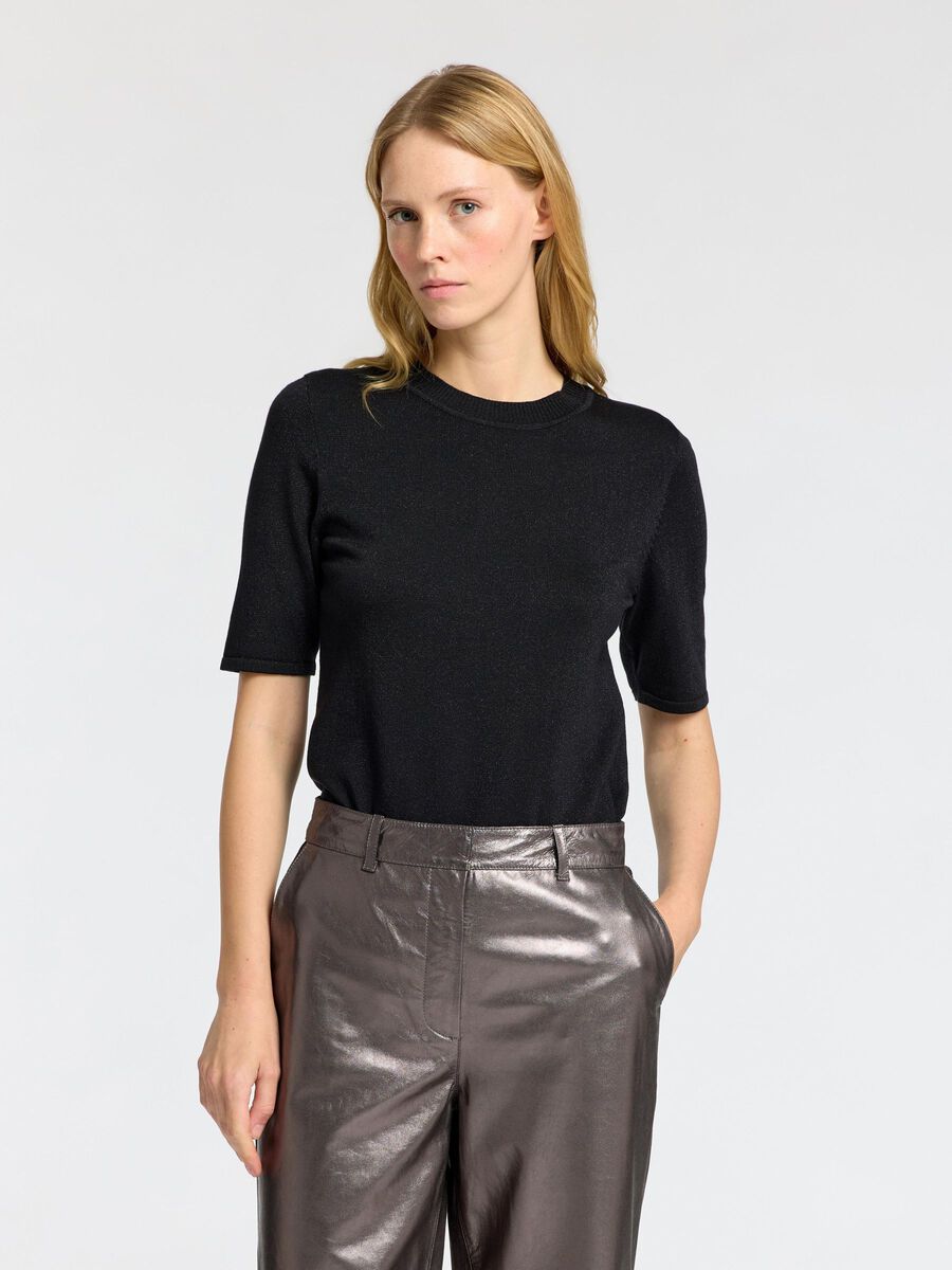 Selected GLITTER KNITTED TOP, Black, highres - 16095948_Black_1152377_003.jpg
