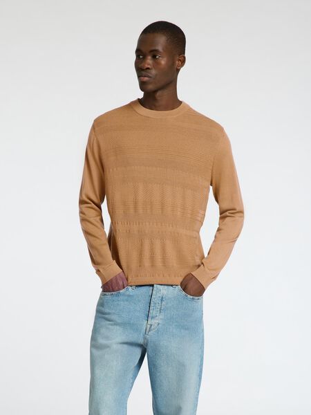 Selected 100% MERINO WOOL CREWNECK JUMPER, Chipmunk, highres - 16097826_Chipmunk_003.jpg