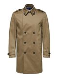 Selected ORGANIC COTTON DOUBLE BREASTED COAT, Petrified Oak, highres - 16076984_PetrifiedOak_001.jpg