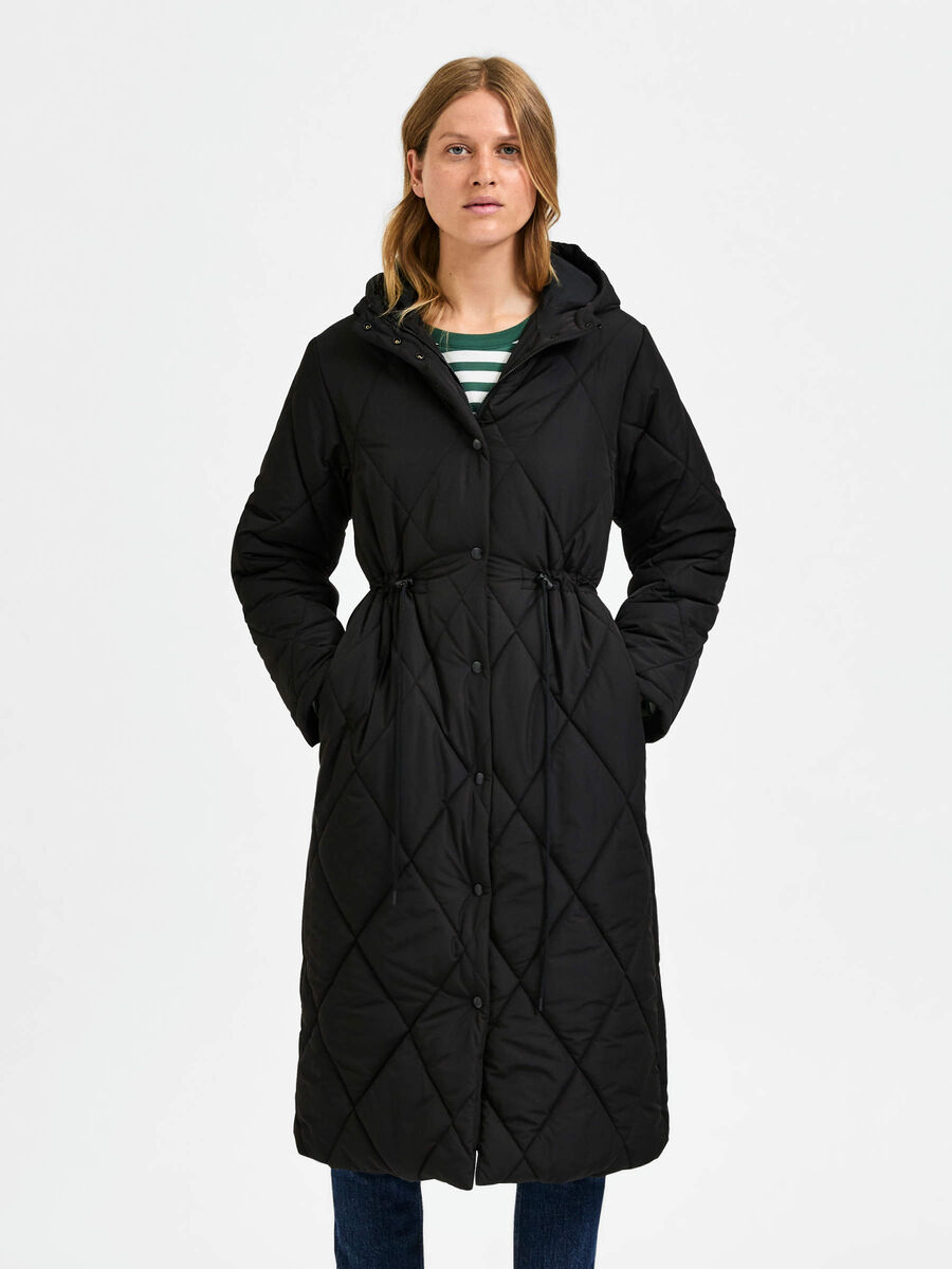 Selected QUILTED COAT, Black, highres - 16085075_Black_003.jpg