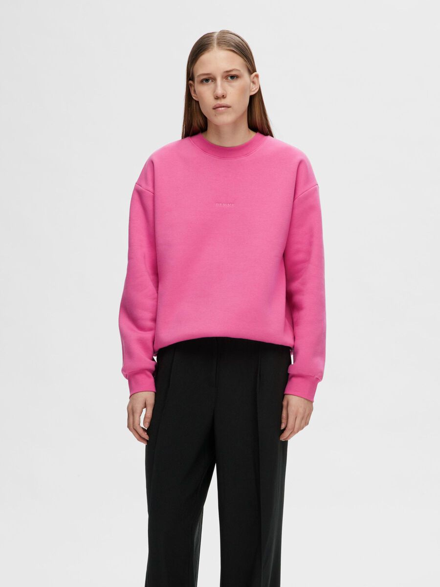 Selected LOGOTYPBRODERI SWEATSHIRT, Phlox Pink, highres - 16093429_PhloxPink_003.jpg