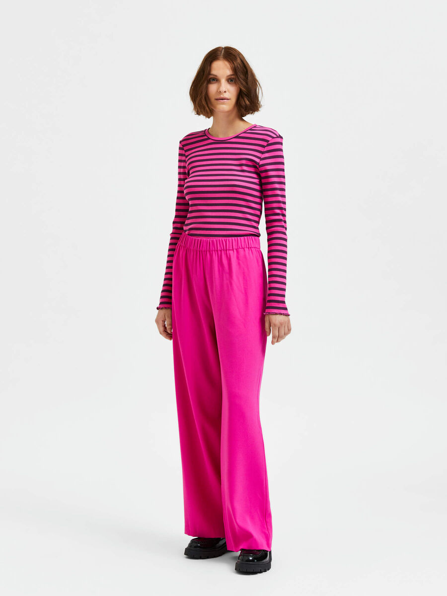 Selected WOVEN WIDE-LEG TROUSERS, Raspberry Rose, highres - 16080551_RaspberryRose_005.jpg