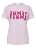 Selected CURVE ORGANIC COTTON FEMME PRINT T-SHIRT, Pink Lavender, highres - 16080416_PinkLavender_873402_001.jpg