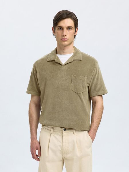 Selected KATOENMIX KORTE MOUWEN POLO, Vetiver, highres - 16090760_Vetiver_003.jpg