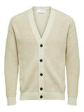 Selected MANCHES LONGUES CARDIGAN EN MAILLE, Oatmeal, highres - 16083094_Oatmeal_907940_001.jpg