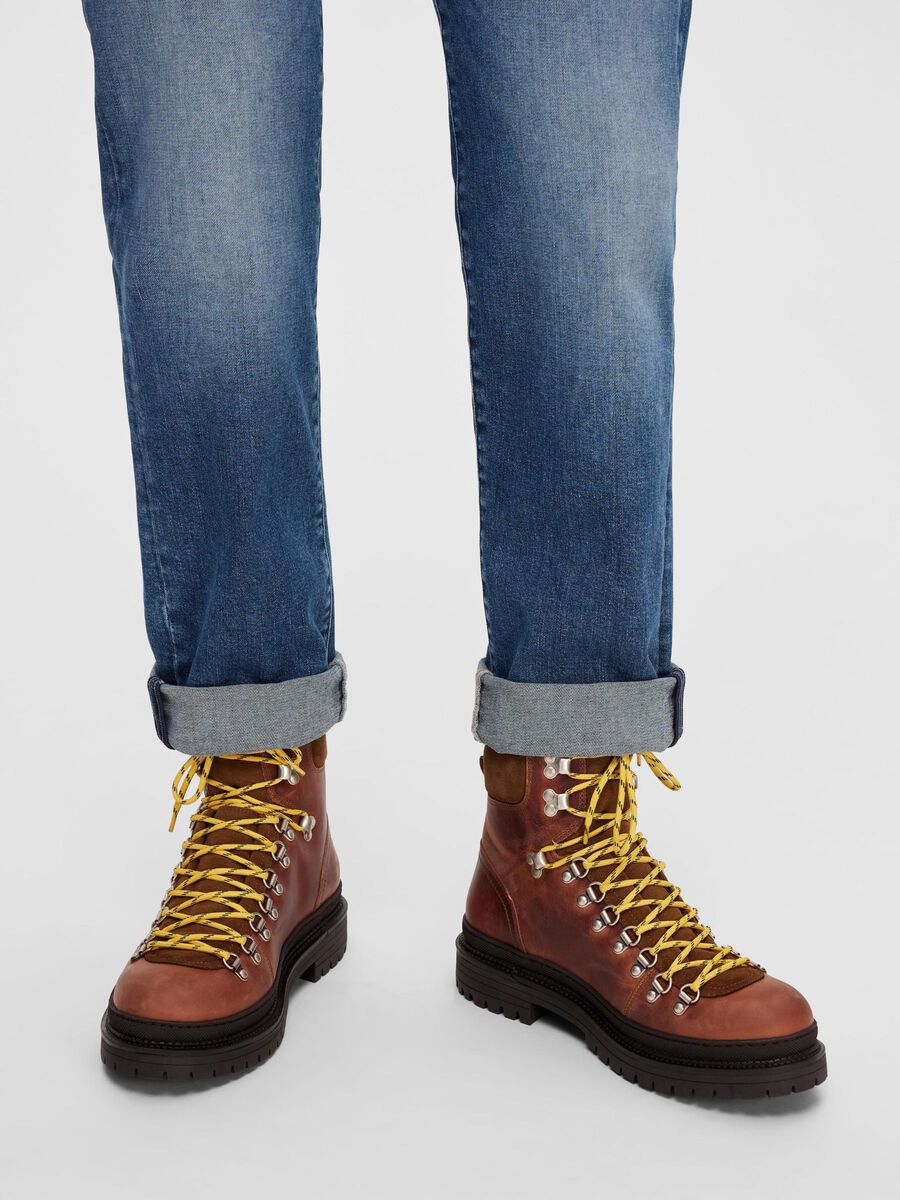 Selected LEATHER HIKING BOOTS, Cognac, highres - 16087269_Cognac_003.jpg