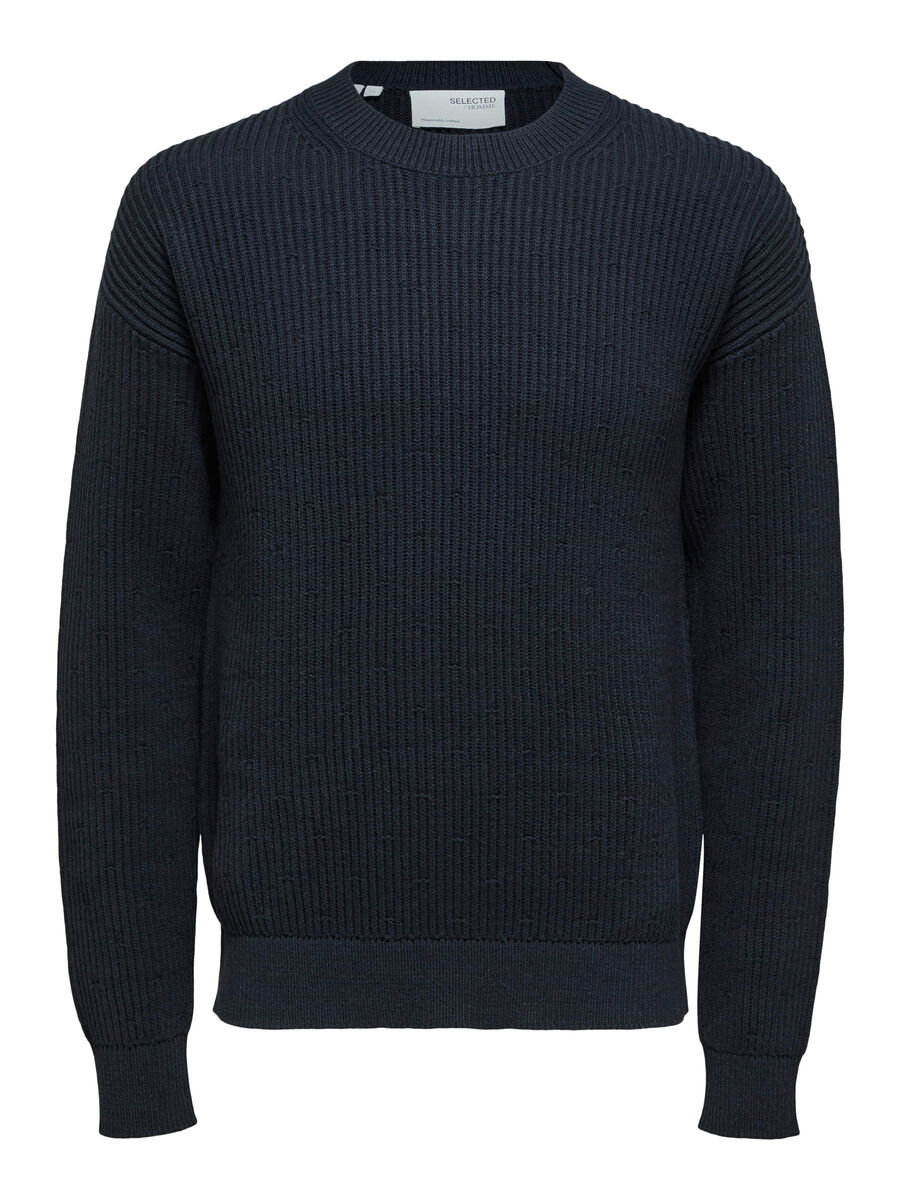 Selected RELAXED KNITTED PULLOVER, Dark Sapphire, highres - 16084150_DarkSapphire_001.jpg