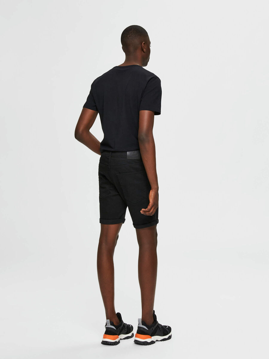 Selected SUPER STRETCH DENIM SHORT, Black Denim, highres - 16071940_BlackDenim_004.jpg