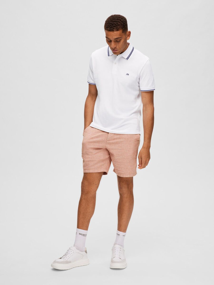 Selected SHORT SLEEVED POLO SHIRT, Bright White, highres - 16087840_BrightWhite_005.jpg