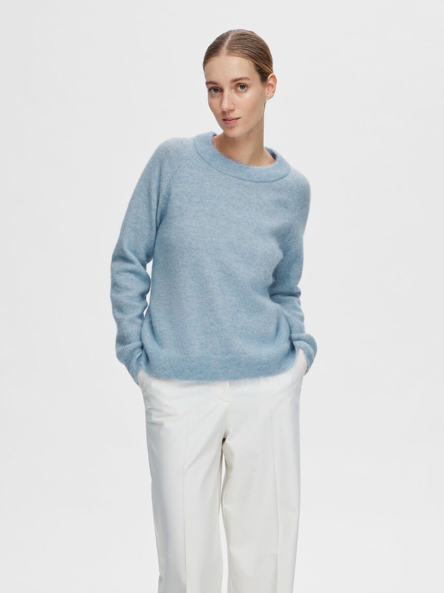 Selected MANCHES LONGUES PULL EN MAILLE, Cashmere Blue, highres - 16074482_CashmereBlue_773866_003.jpg