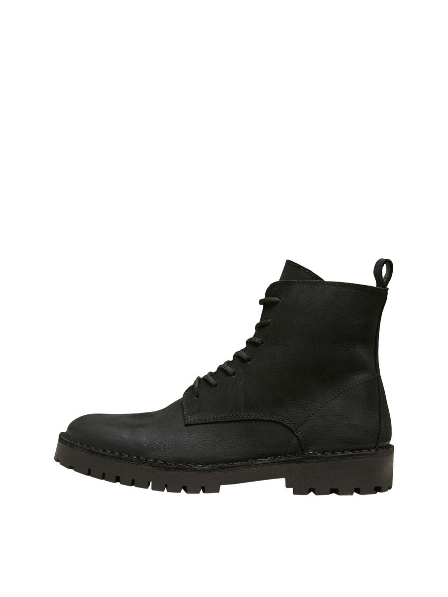 Selected AVEC LACETS BOTTES, Black, highres - 16081315_Black_001.jpg