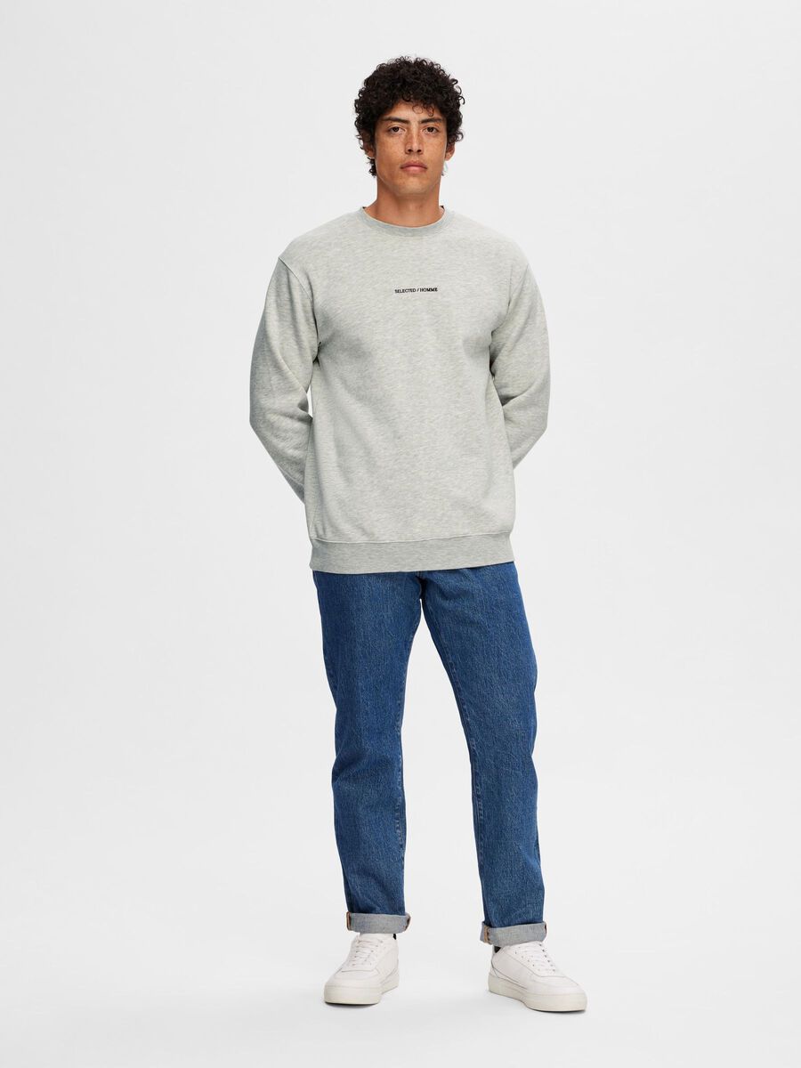 Selected BESTICKTES SWEATSHIRT, Light Grey Melange, highres - 16090431_LightGreyMelange_005.jpg