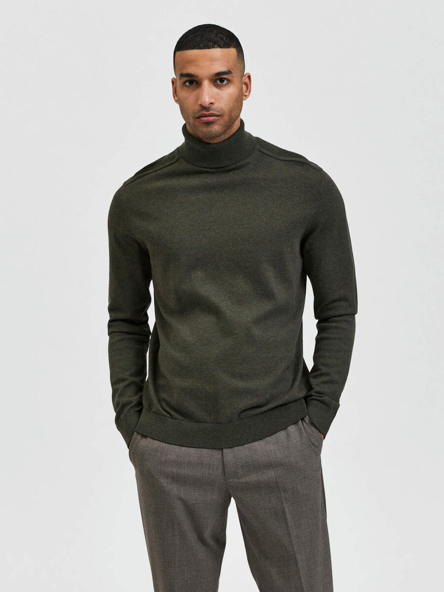 Selected LONG-SLEEVED ROLL NECK PULLOVER, Forest Night, highres - 16074684_ForestNight_779199_003.jpg