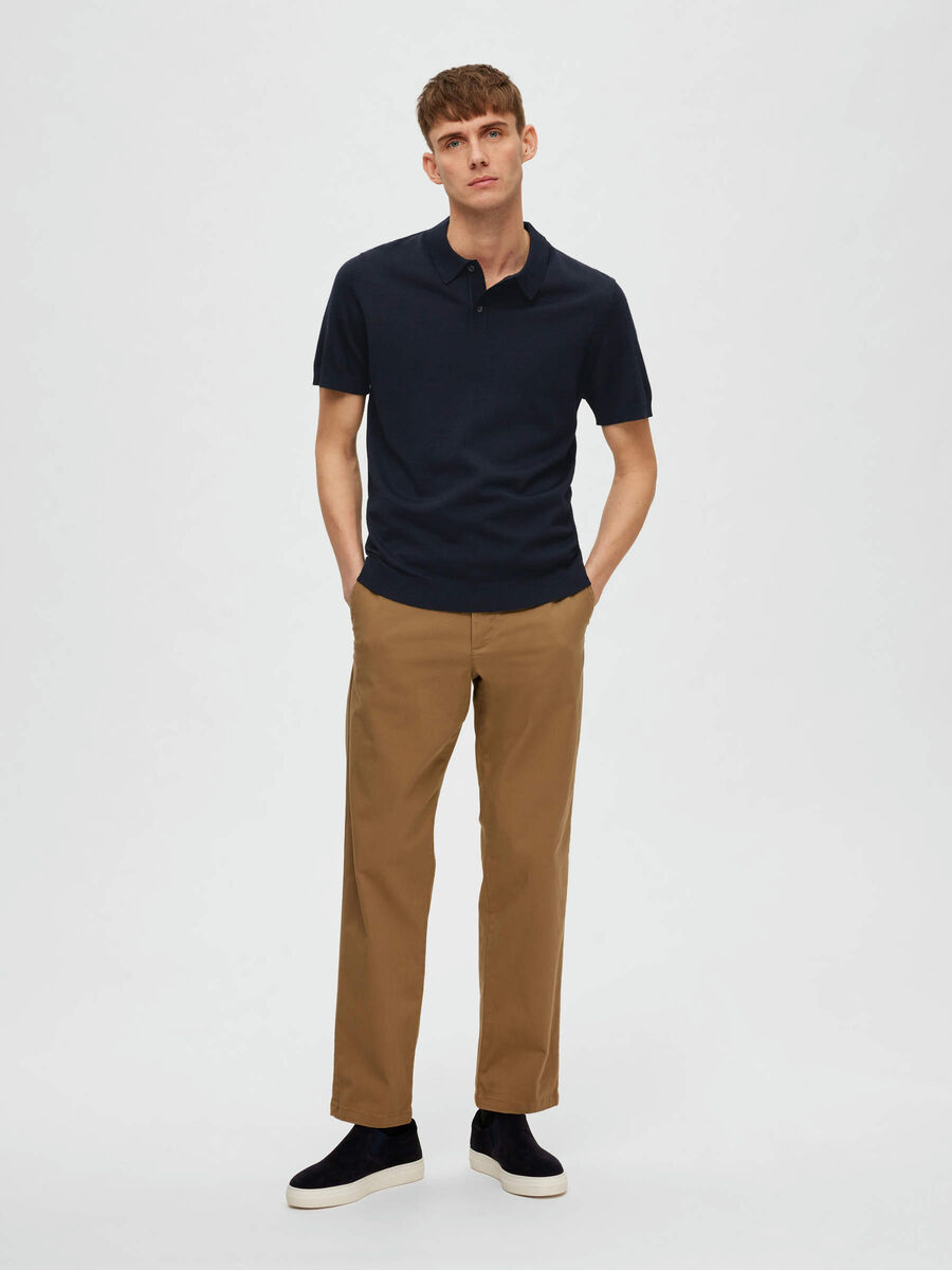 Selected KNITTED POLO SHIRT, Sky Captain, highres - 16088649_SkyCaptain_1006009_005.jpg